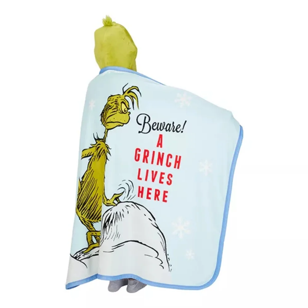 NEW The Grinch Green Hat & Throw Set, 60